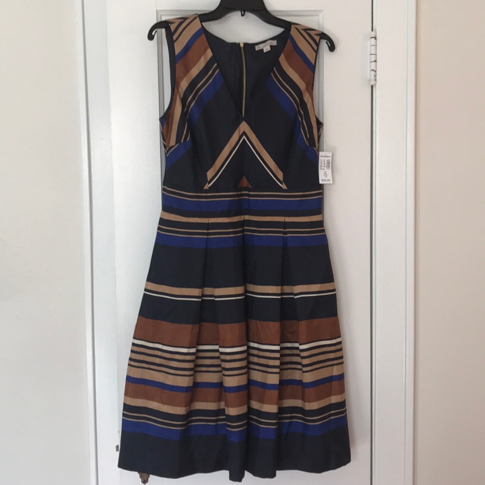 Celebration Navy striped fit and flare dress